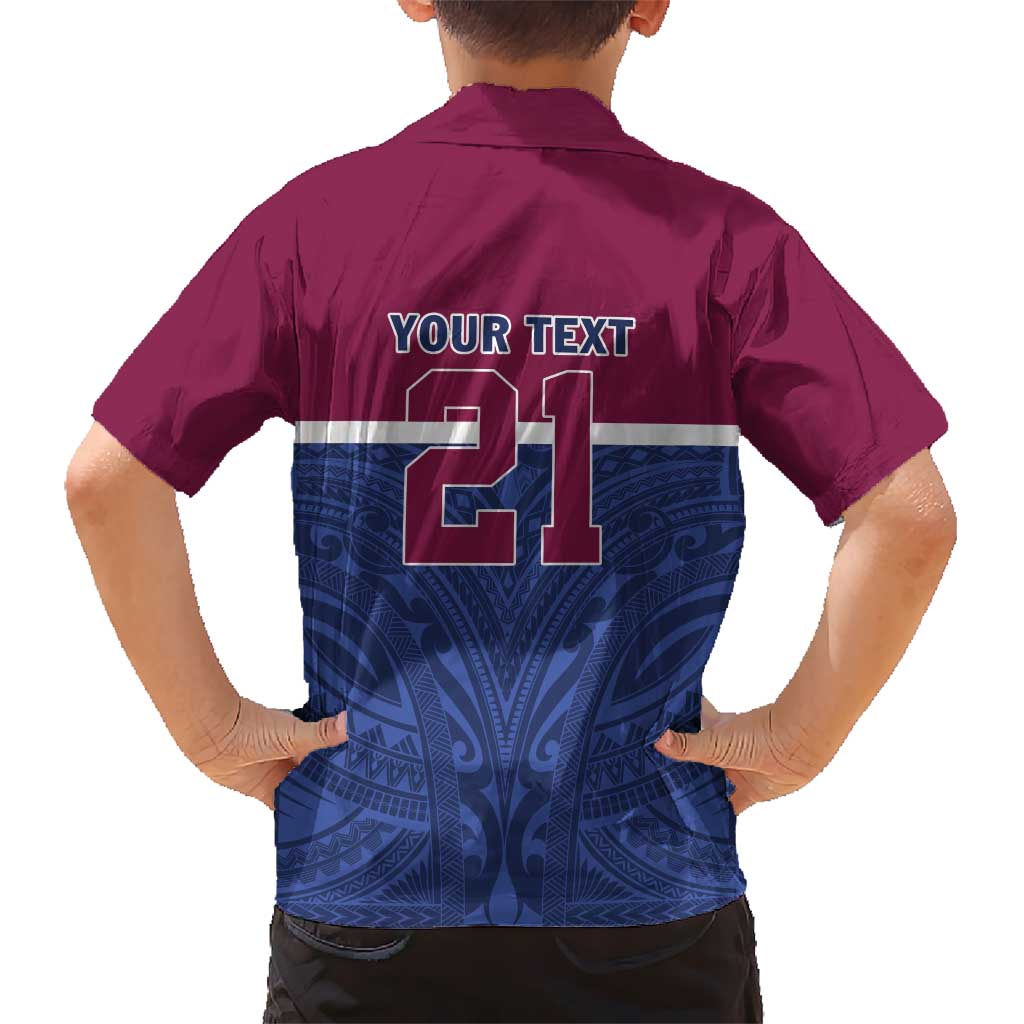 Queensland Samoa Custom Hawaiian Shirt Maroon-Blue Pacific Polynesian Tribal Pattern LT9 - Polynesian Pride