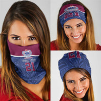 Queensland Samoa Custom Neck Gaiter Maroon-Blue Pacific Polynesian Tribal Pattern - Polynesian Pride