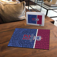 Queensland Samoa Custom Puzzle Maroon-Blue Pacific Polynesian Tribal Pattern LT9 - Polynesian Pride
