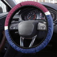 Queensland Samoa Steering Wheel Cover Maroon-Blue Pacific Polynesian Tribal Pattern LT9 - Polynesian Pride