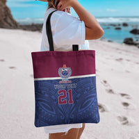 Queensland Samoa Custom Tote Bag Maroon-Blue Pacific Polynesian Tribal Pattern - Polynesian Pride