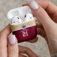 Queensland Samoa Custom AirPods Case Maroon Pacific Polynesian Tribal Pattern LT9 - Polynesian Pride