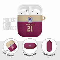 Queensland Samoa Custom AirPods Case Maroon Pacific Polynesian Tribal Pattern LT9 - Polynesian Pride