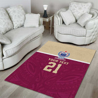 Queensland Samoa Custom Area Rug Maroon Pacific Polynesian Tribal Pattern