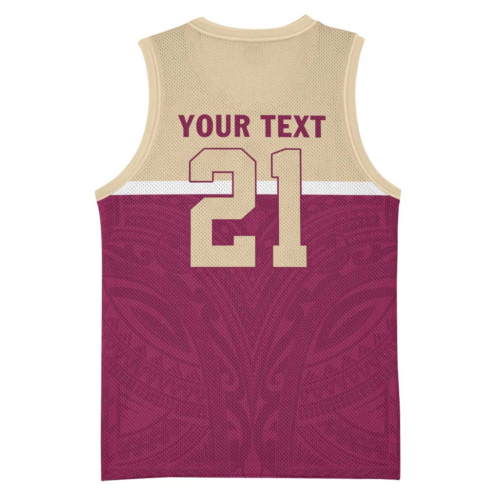 Queensland Samoa Custom Basketball Jersey Maroon Pacific Polynesian Tribal Pattern LT9 - Polynesian Pride