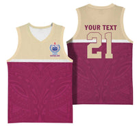 Queensland Samoa Custom Basketball Jersey Maroon Pacific Polynesian Tribal Pattern LT9 - Polynesian Pride