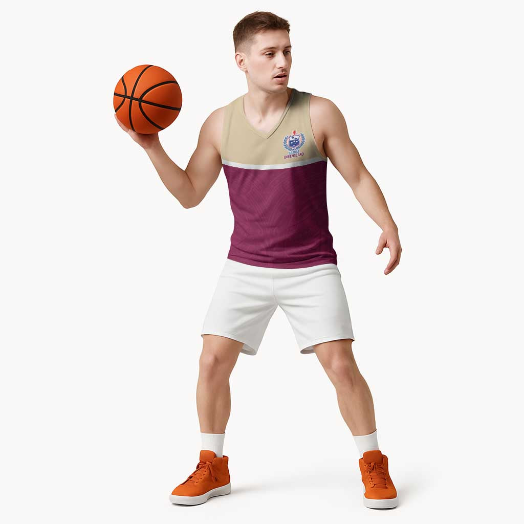 Queensland Samoa Custom Basketball Jersey Maroon Pacific Polynesian Tribal Pattern LT9 - Polynesian Pride