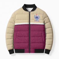 Queensland Samoa Custom Bomber Puffer Jacket Maroon Pacific Polynesian Tribal Pattern LT9 Unisex Maroon - Polynesian Pride