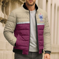 Queensland Samoa Custom Bomber Puffer Jacket Maroon Pacific Polynesian Tribal Pattern LT9 - Polynesian Pride