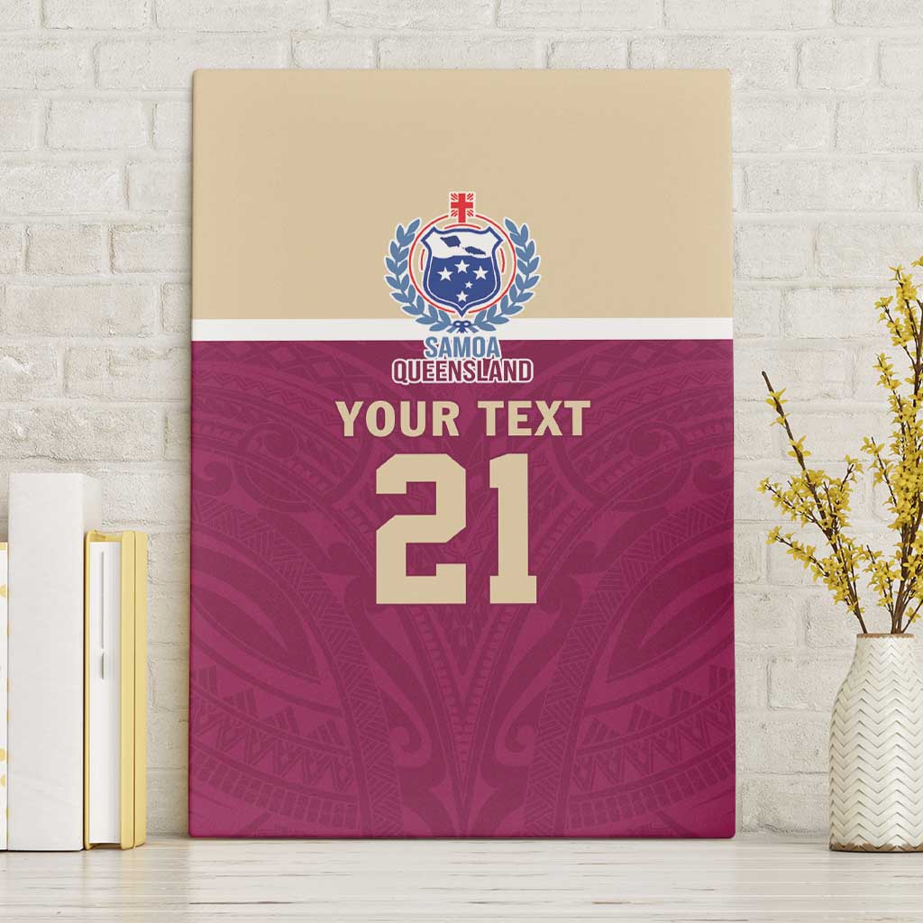 Queensland Samoa Custom Canvas Wall Art Maroon Pacific Polynesian Tribal Pattern LT9 Without Frame Maroon - Polynesian Pride