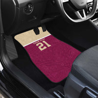 Queensland Samoa Custom Car Mats Maroon Pacific Polynesian Tribal Pattern LT9 - Polynesian Pride