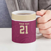 Queensland Samoa Custom Ceramic Mug Maroon Pacific Polynesian Tribal Pattern LT9 - Polynesian Pride