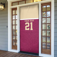Queensland Samoa Custom Door Cover Maroon Pacific Polynesian Tribal Pattern LT9 - Polynesian Pride