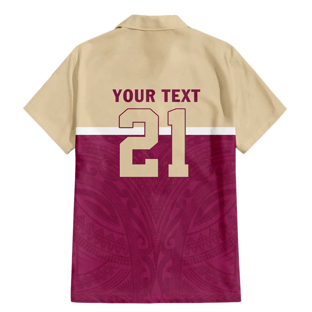 Queensland Samoa Custom Family Matching Mermaid Dress and Hawaiian Shirt Maroon Pacific Polynesian Tribal Pattern