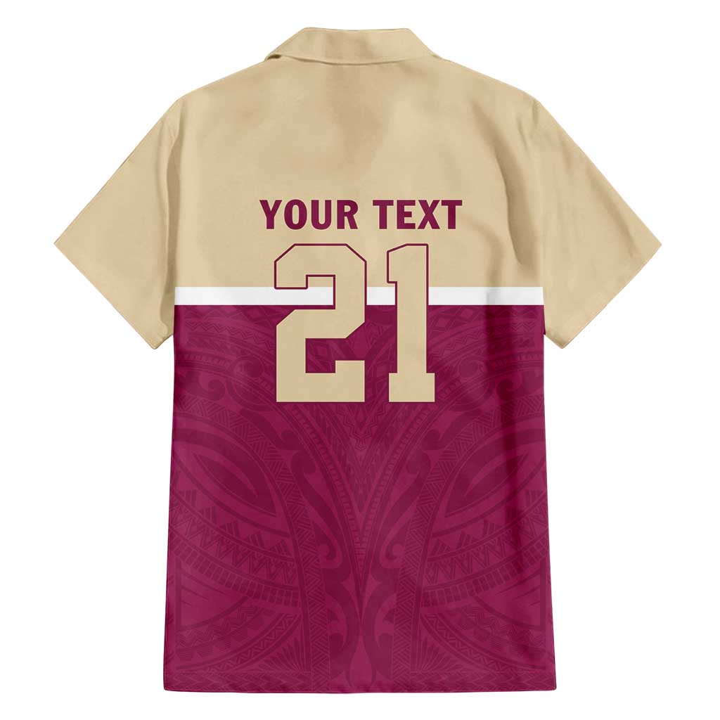 Queensland Samoa Custom Family Matching Puletasi and Hawaiian Shirt Maroon Pacific Polynesian Tribal Pattern