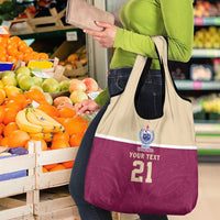 Queensland Samoa Custom Grocery Bag Maroon Pacific Polynesian Tribal Pattern LT9 - Polynesian Pride
