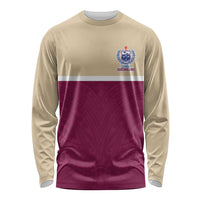 Queensland Samoa Custom Long Sleeve Shirt Maroon Pacific Polynesian Tribal Pattern LT9 Unisex Maroon - Polynesian Pride