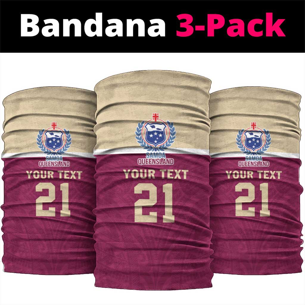 Queensland Samoa Custom Neck Gaiter Maroon Pacific Polynesian Tribal Pattern - Polynesian Pride
