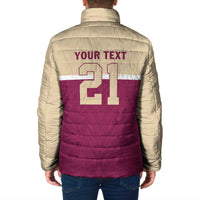 Queensland Samoa Custom Padded Jacket Maroon Pacific Polynesian Tribal Pattern LT9 - Polynesian Pride
