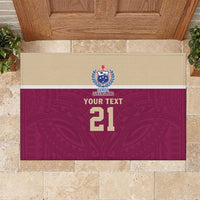 Queensland Samoa Custom Rubber Doormat Maroon Pacific Polynesian Tribal Pattern LT9 Maroon - Polynesian Pride