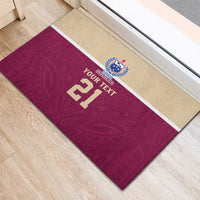Queensland Samoa Custom Rubber Doormat Maroon Pacific Polynesian Tribal Pattern LT9 - Polynesian Pride