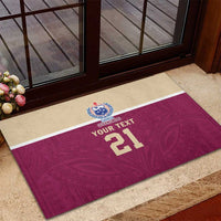 Queensland Samoa Custom Rubber Doormat Maroon Pacific Polynesian Tribal Pattern LT9 - Polynesian Pride