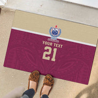 Queensland Samoa Custom Rubber Doormat Maroon Pacific Polynesian Tribal Pattern LT9 - Polynesian Pride