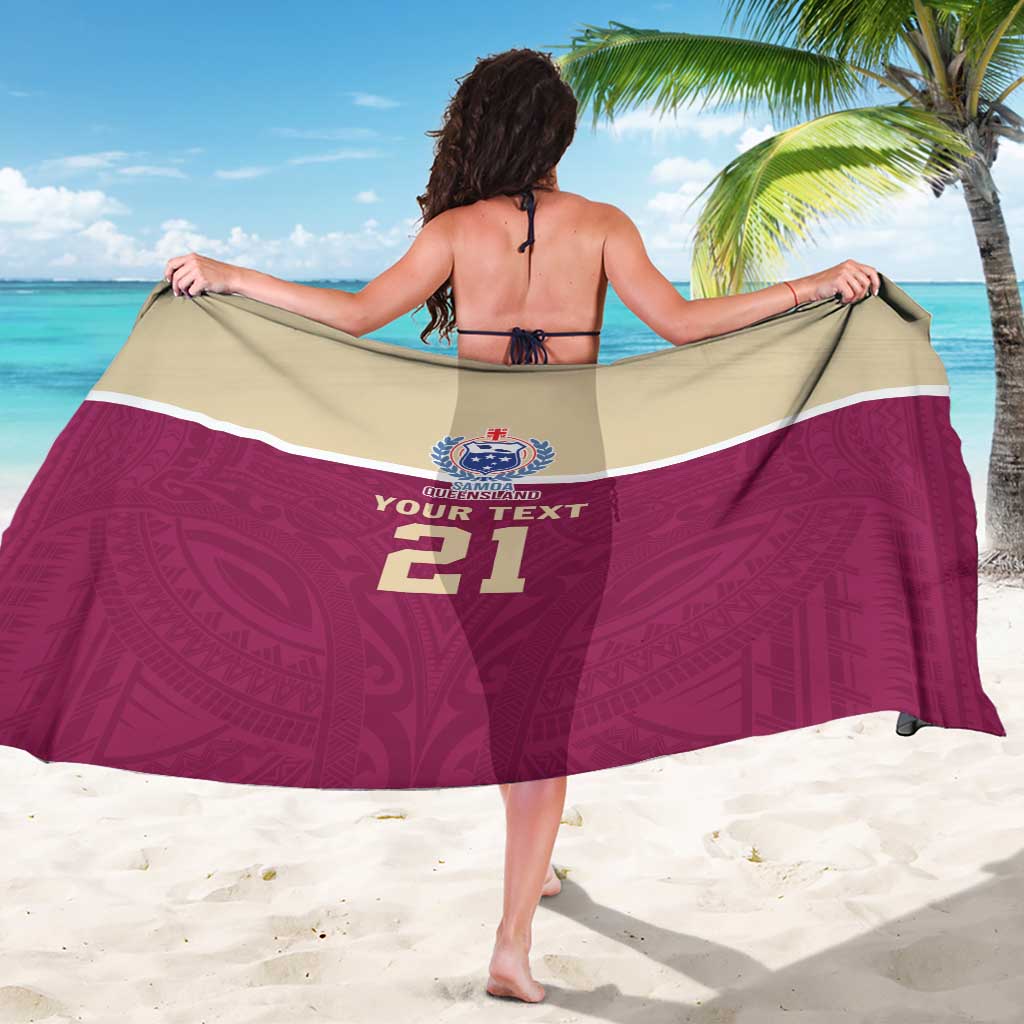 Queensland Samoa Custom Sarong Maroon Pacific Polynesian Tribal Pattern