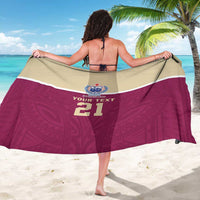 Queensland Samoa Custom Sarong Maroon Pacific Polynesian Tribal Pattern