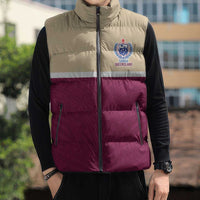 Queensland Samoa Custom Sleeveless Puffer Jacket Maroon Pacific Polynesian Tribal Pattern LT9 - Polynesian Pride