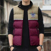 Queensland Samoa Custom Sleeveless Puffer Jacket Maroon Pacific Polynesian Tribal Pattern LT9 - Polynesian Pride