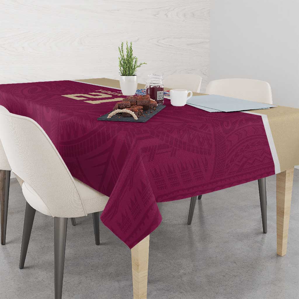 Queensland Samoa Custom Tablecloth Maroon Pacific Polynesian Tribal Pattern LT9 - Polynesian Pride