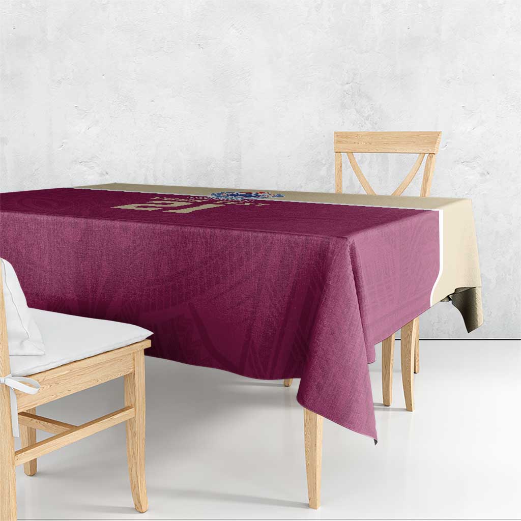 Queensland Samoa Custom Tablecloth Maroon Pacific Polynesian Tribal Pattern LT9 - Polynesian Pride