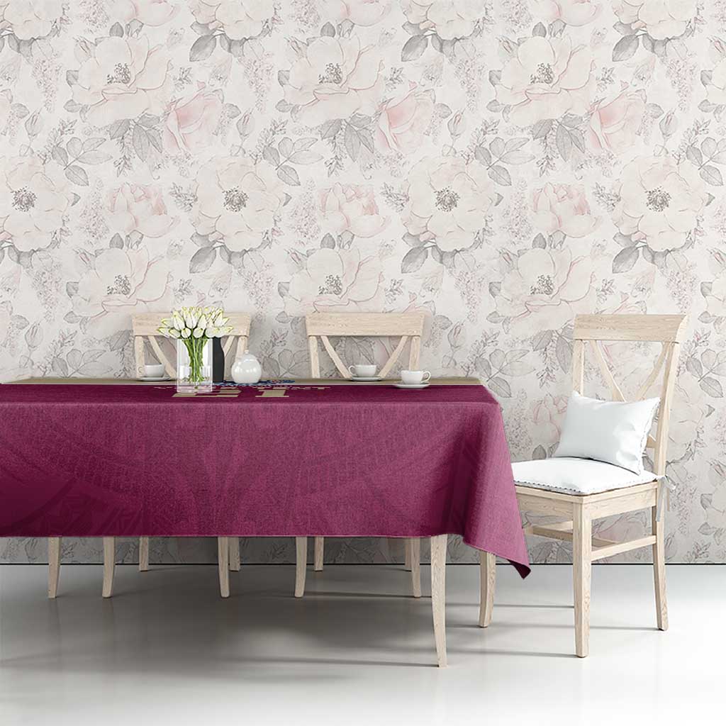 Queensland Samoa Custom Tablecloth Maroon Pacific Polynesian Tribal Pattern LT9 - Polynesian Pride