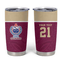Queensland Samoa Custom Tumbler Cup Maroon Pacific Polynesian Tribal Pattern