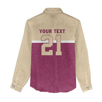 Queensland Samoa Custom Women Casual Shirt Maroon Pacific Polynesian Tribal Pattern