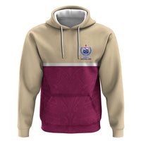 Queensland Samoa Custom Zip Hoodie Maroon Pacific Polynesian Tribal Pattern