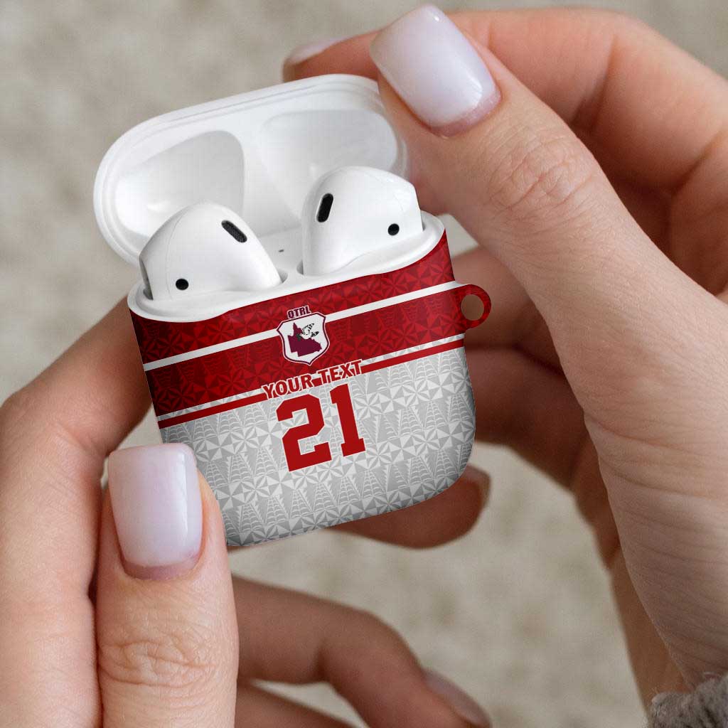 Queensland Tonga Custom AirPods Case QLD with Tongan Ngatu Pattern LT9 - Polynesian Pride