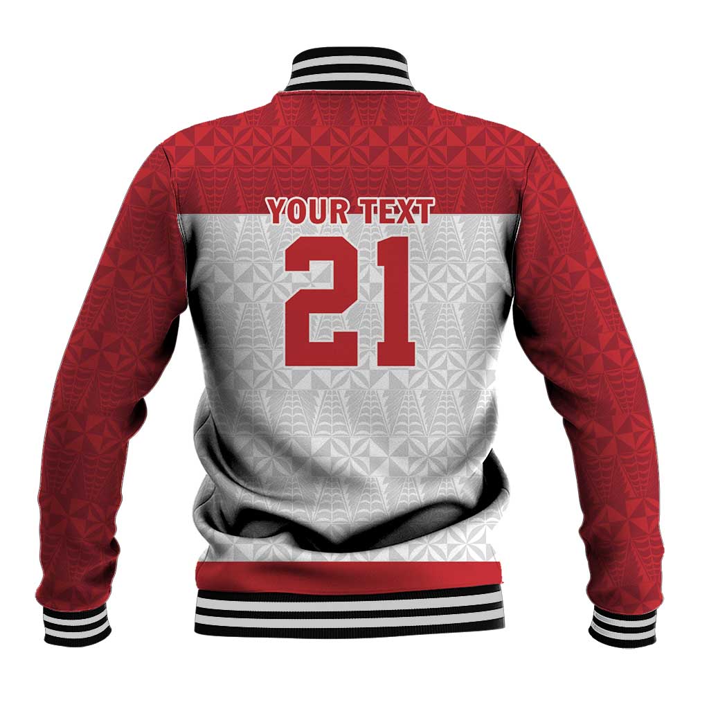 Queensland Tonga Custom Baseball Jacket QLD with Tongan Ngatu Pattern LT9 - Polynesian Pride