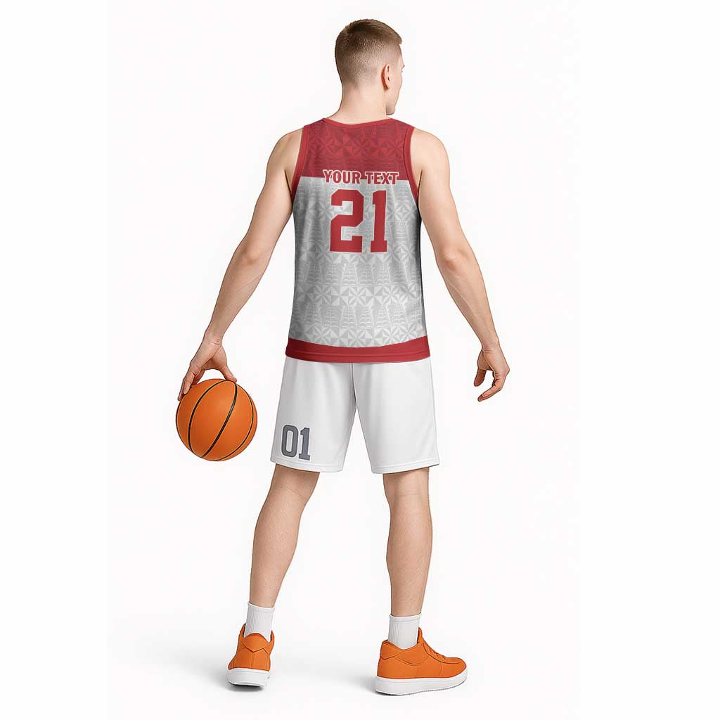 Queensland Tonga Custom Basketball Jersey QLD with Tongan Ngatu Pattern LT9 - Polynesian Pride