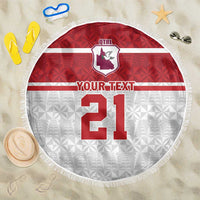 Queensland Tonga Custom Beach Blanket QLD with Tongan Ngatu Pattern LT9 One Size 150cm Red - Polynesian Pride