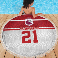 Queensland Tonga Custom Beach Blanket QLD with Tongan Ngatu Pattern LT9 - Polynesian Pride
