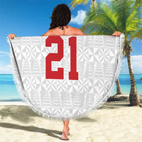Queensland Tonga Custom Beach Blanket QLD with Tongan Ngatu Pattern LT9 - Polynesian Pride