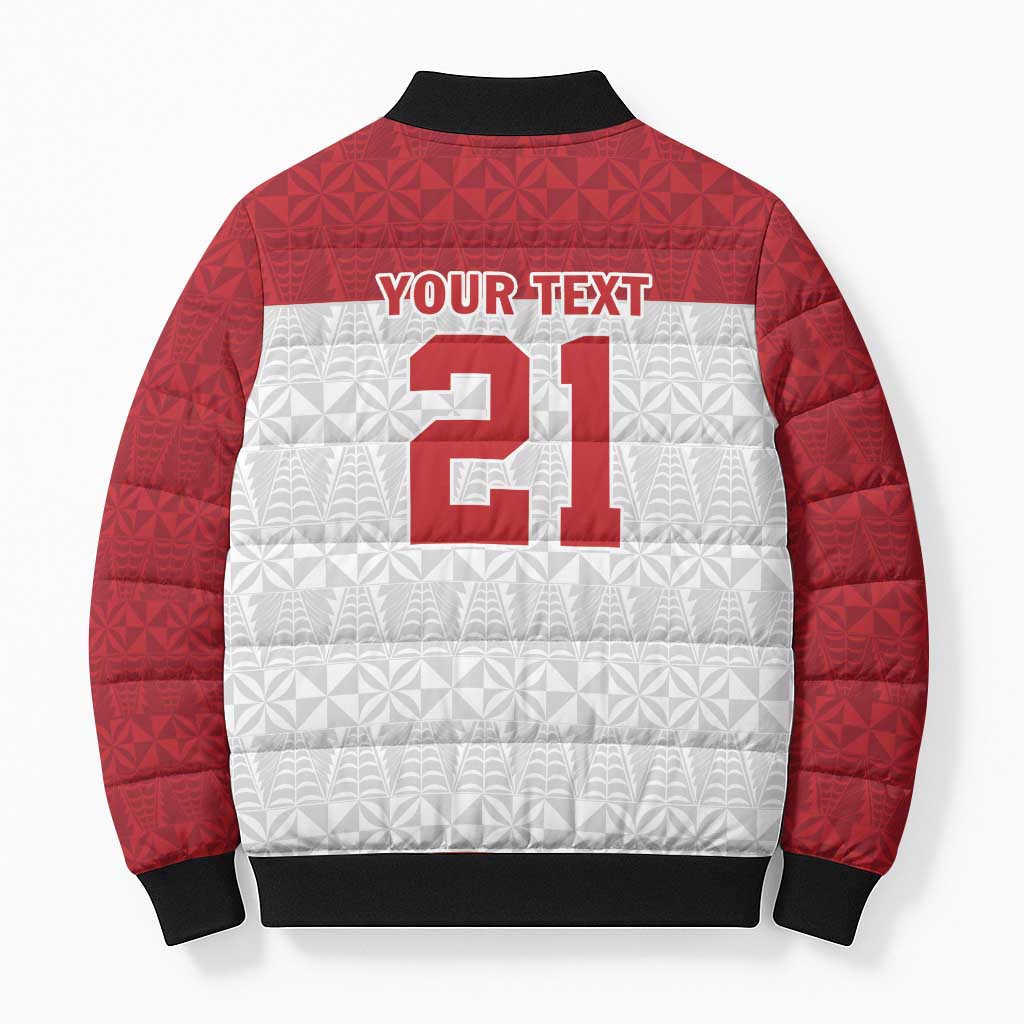 Queensland Tonga Custom Bomber Puffer Jacket QLD with Tongan Ngatu Pattern LT9 - Polynesian Pride
