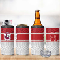 Queensland Tonga Custom 4 in 1 Can Cooler Tumbler QLD with Tongan Ngatu Pattern LT9 - Polynesian Pride