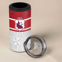 Queensland Tonga Custom 4 in 1 Can Cooler Tumbler QLD with Tongan Ngatu Pattern LT9 - Polynesian Pride