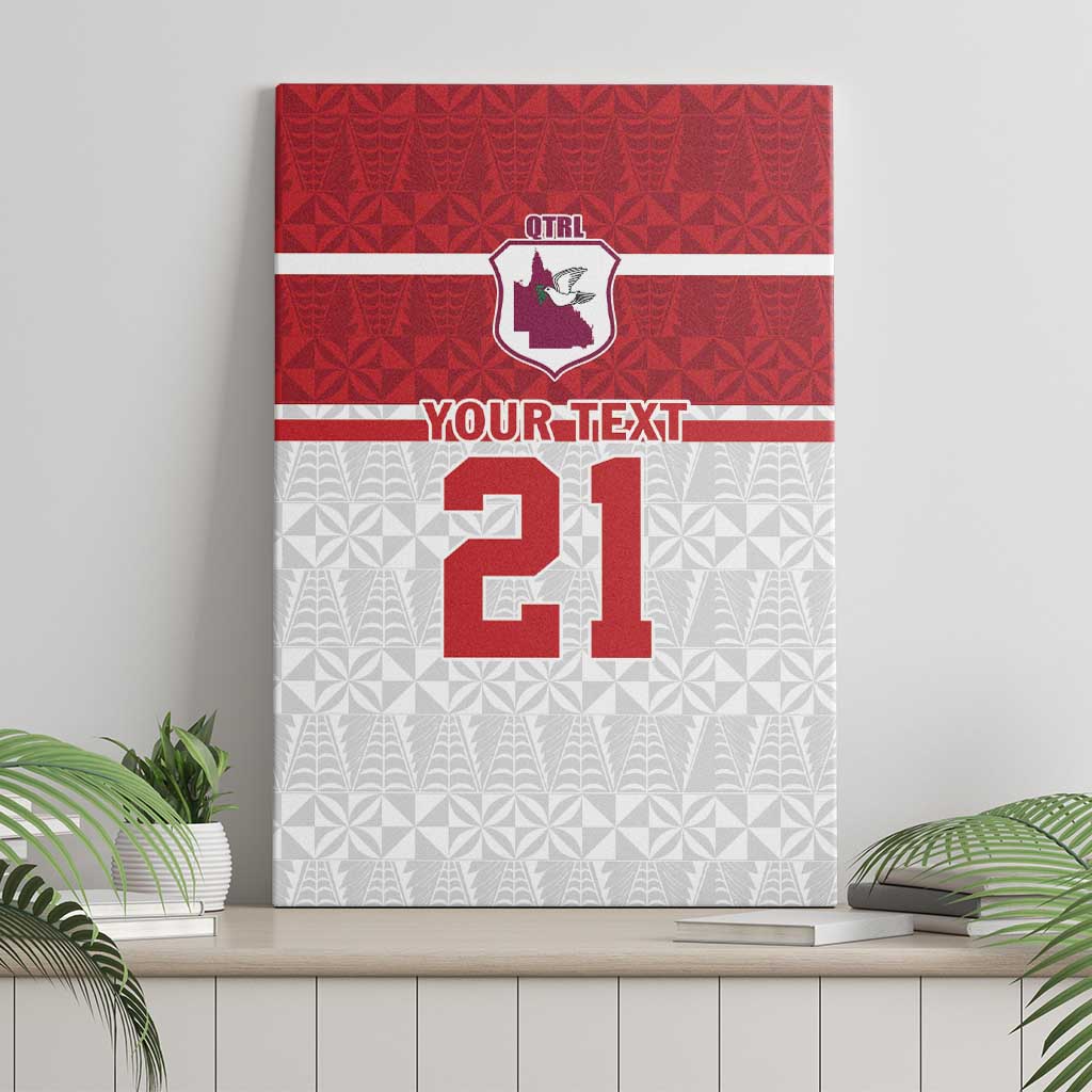 Queensland Tonga Custom Canvas Wall Art QLD with Tongan Ngatu Pattern LT9 - Polynesian Pride