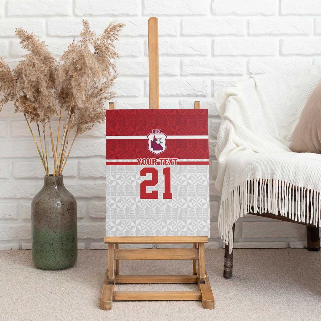 Queensland Tonga Custom Canvas Wall Art QLD with Tongan Ngatu Pattern LT9 - Polynesian Pride