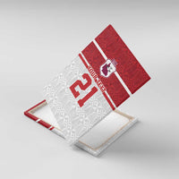 Queensland Tonga Custom Canvas Wall Art QLD with Tongan Ngatu Pattern LT9 With Frame Red - Polynesian Pride