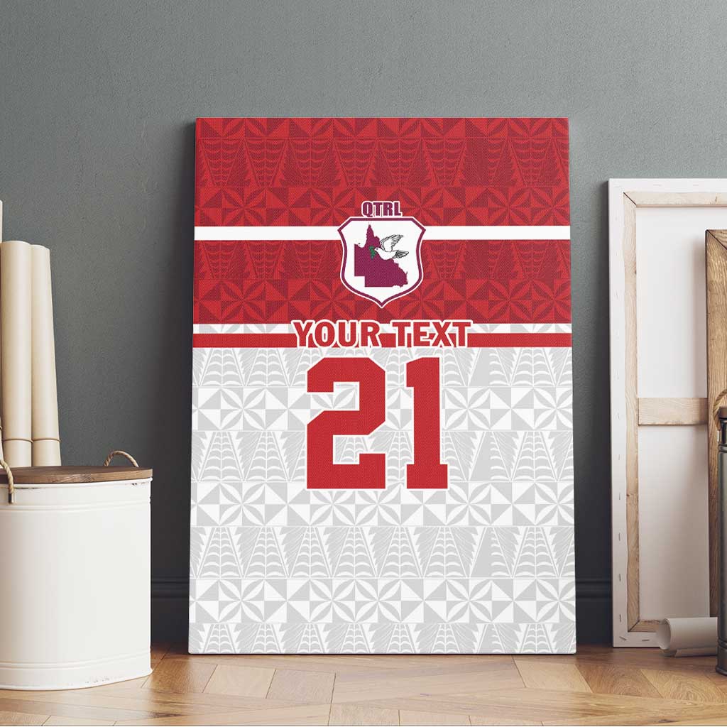 Queensland Tonga Custom Canvas Wall Art QLD with Tongan Ngatu Pattern LT9 - Polynesian Pride